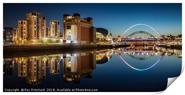 Reflections in the River Tyne Print by Ray Pritchard