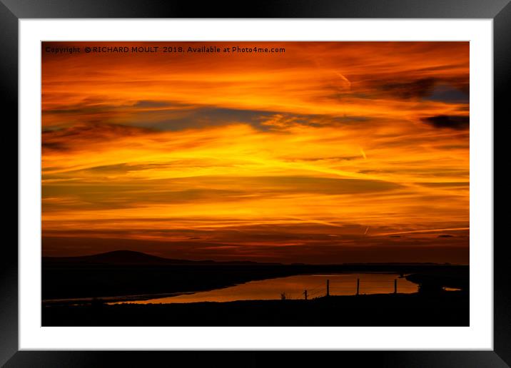 North Gower Sunset Framed Mounted Print by RICHARD MOULT