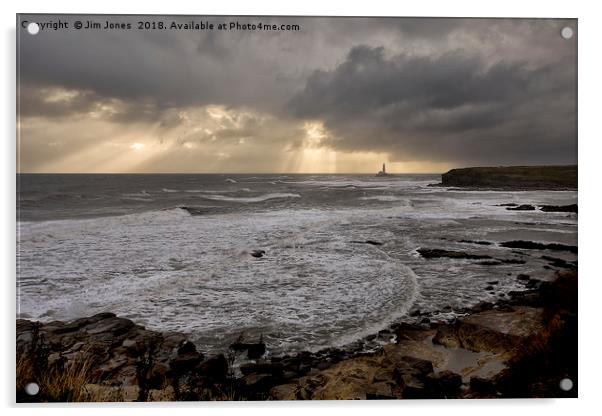 Stormy Northumbrian Morning Acrylic by Jim Jones