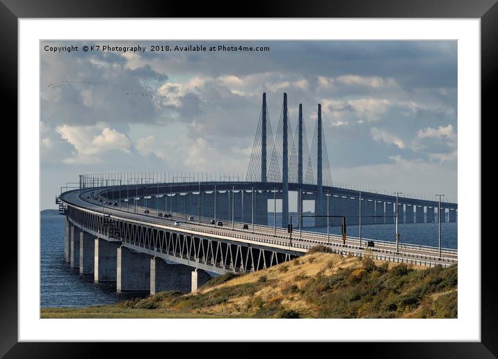 Sweden and Denmark - Linked by the Oresund Bridge Framed Mounted Print by K7 Photography