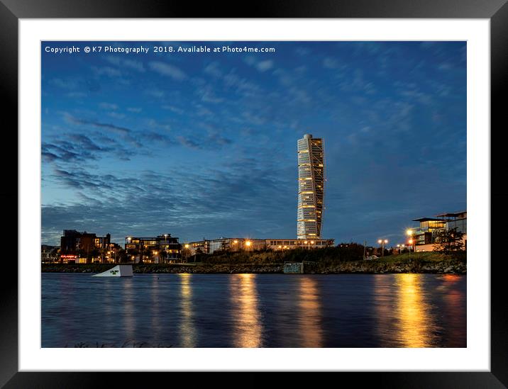 The Turning Torso, Malmo, Sweden Framed Mounted Print by K7 Photography