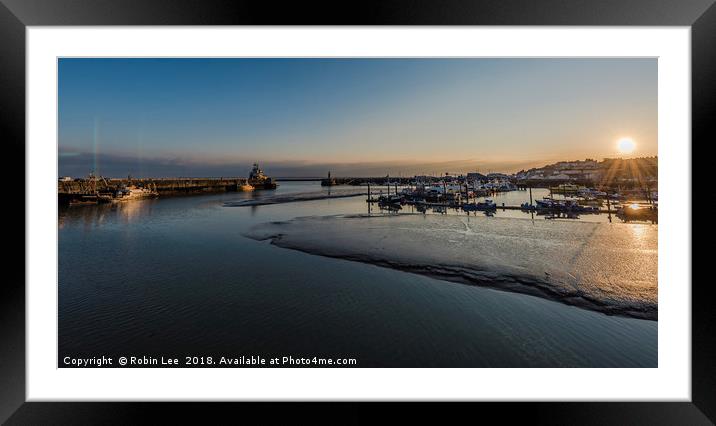 Sun Setting on Ramsgate Royal Harbour Framed Mounted Print by Robin Lee