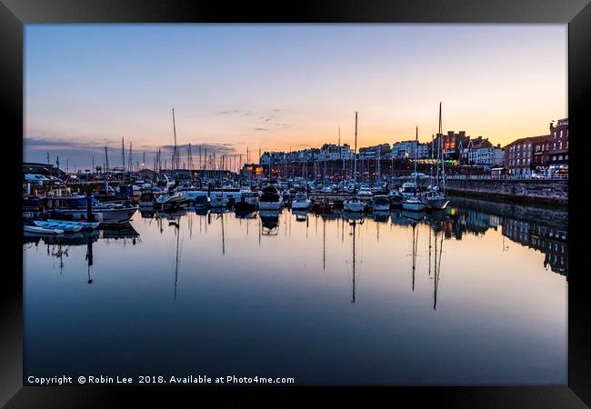 Reflections Ramsgate Inner Harbour Framed Print by Robin Lee