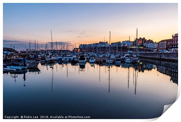 Reflections Ramsgate Inner Harbour Print by Robin Lee