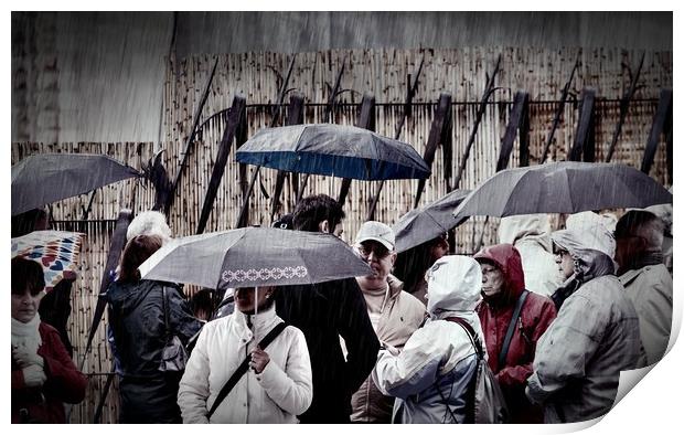 People in Rain Print by Darryl Brooks