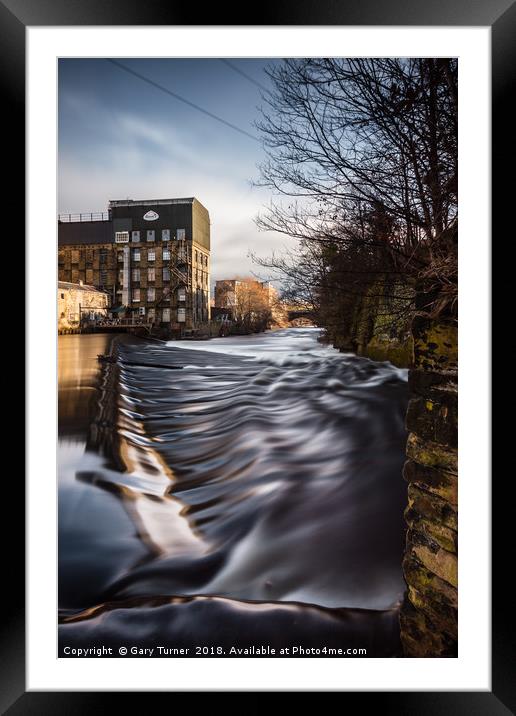 Brighouse Weir Framed Mounted Print by Gary Turner