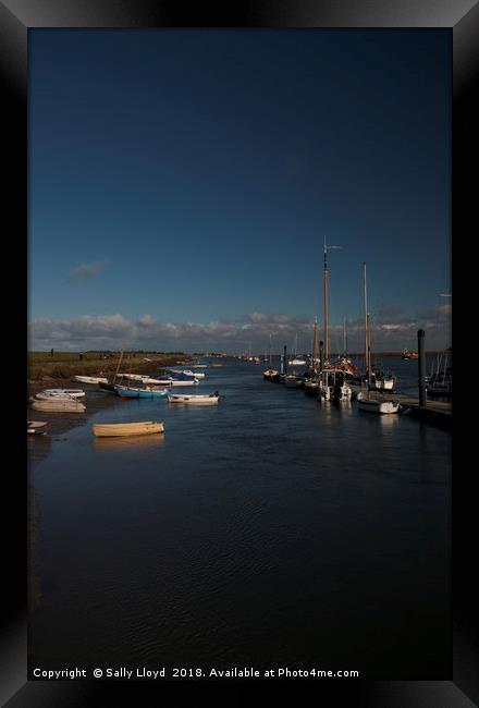 Wells-next-the-Sea harbour boats Framed Print by Sally Lloyd