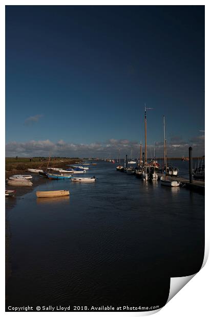 Wells-next-the-Sea harbour boats Print by Sally Lloyd