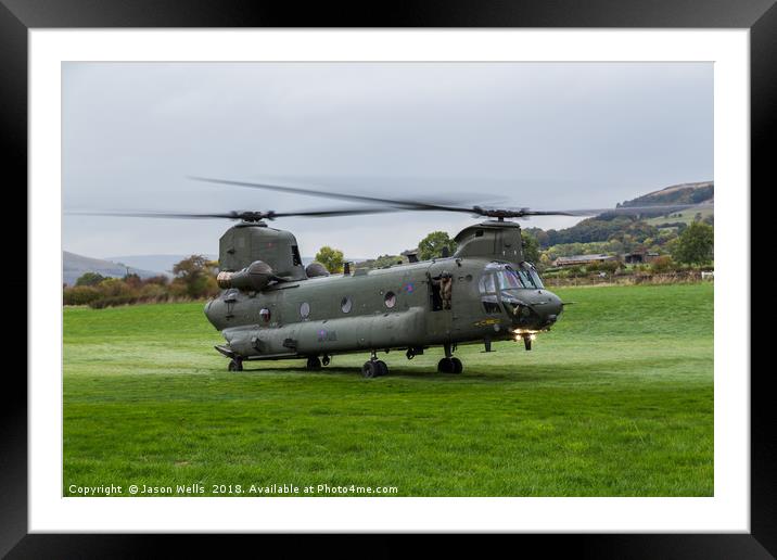Royal Air Force CH-47-HC.6A Chinook helicopter Framed Mounted Print by Jason Wells