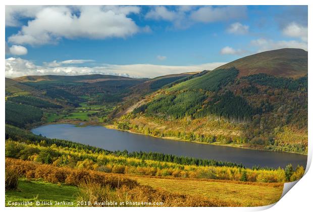 The Talybont Reservoir Central Brecon Beacons Print by Nick Jenkins