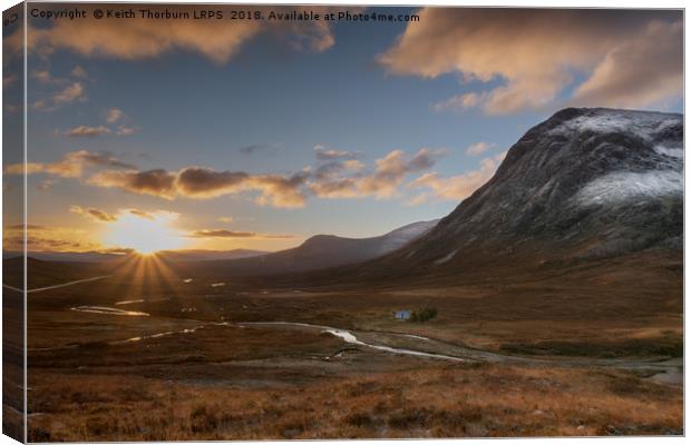 Sunrise at the Buachaille Canvas Print by Keith Thorburn EFIAP/b