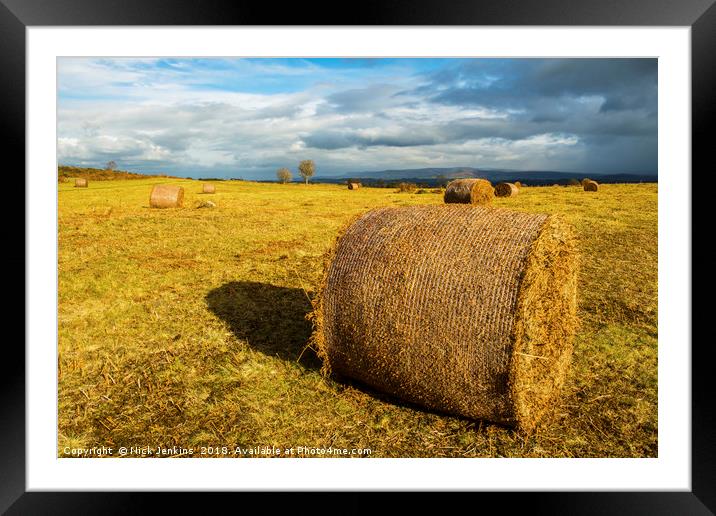 Bracken Bales in the Brecon Beacons Framed Mounted Print by Nick Jenkins