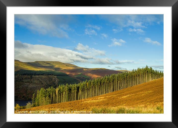 Waun Rydd Brecon Beacons National Park Powys Autum Framed Mounted Print by Nick Jenkins