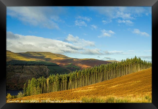 Waun Rydd Brecon Beacons National Park Powys Autum Framed Print by Nick Jenkins