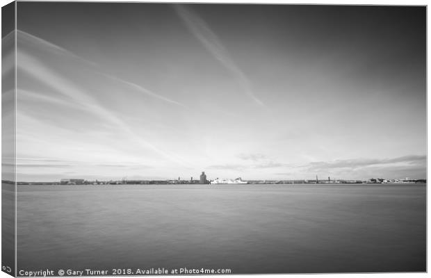 A ferry, across the Mersey Canvas Print by Gary Turner