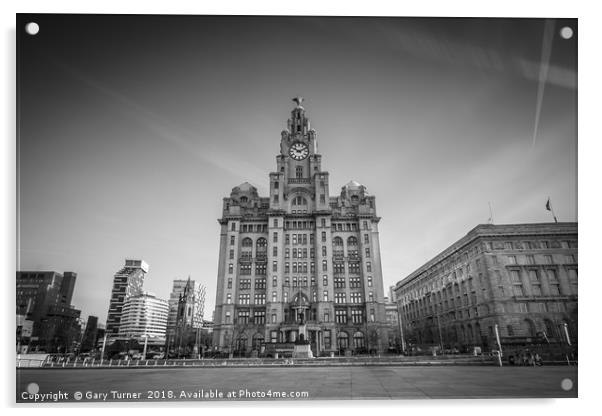 Liver Building Acrylic by Gary Turner
