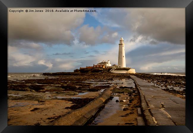 Morning at St Mary's Island Framed Print by Jim Jones
