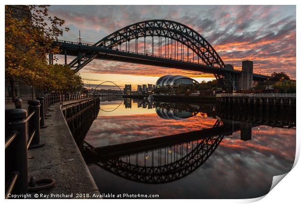 Tyne Bridge Sunrise Reflected  Print by Ray Pritchard