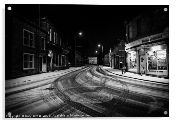 Rastrick in the Snow Acrylic by Gary Turner