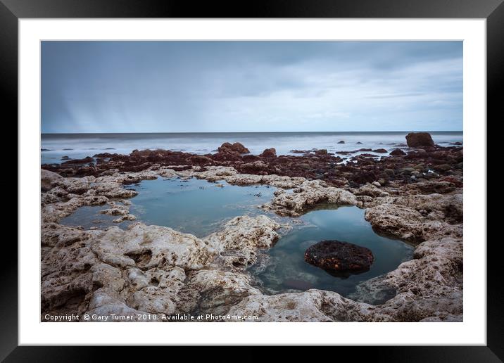 Tide Pools on Chemical Beach Framed Mounted Print by Gary Turner