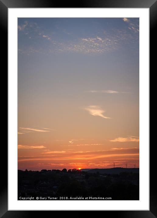 Rastrick Sunset Framed Mounted Print by Gary Turner