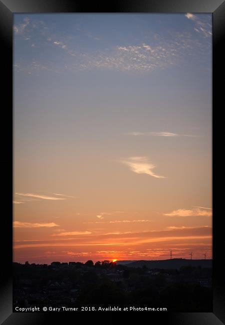 Rastrick Sunset Framed Print by Gary Turner
