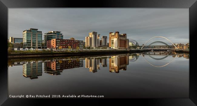 Gateshead Quayside Reflections Framed Print by Ray Pritchard