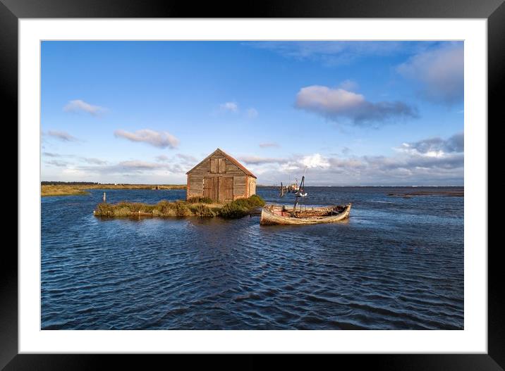 High tide surrounding the old coal barn at Thornha Framed Mounted Print by Gary Pearson
