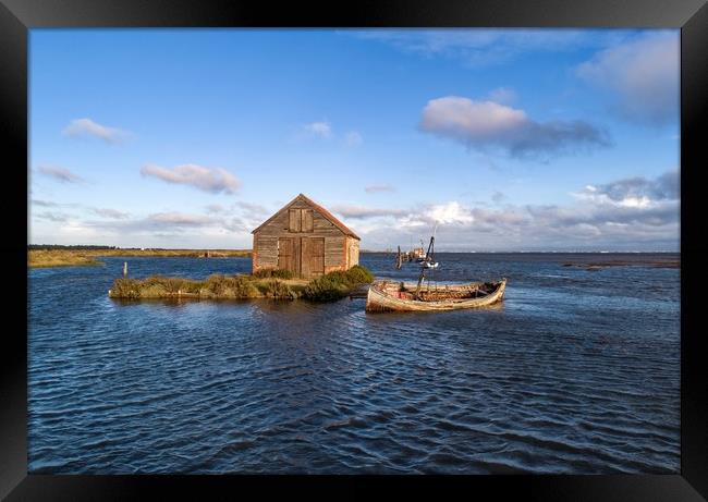 High tide surrounding the old coal barn at Thornha Framed Print by Gary Pearson