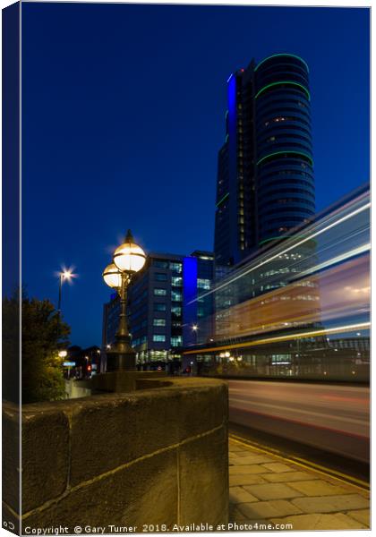 Bridgewater Place Blue Hour Canvas Print by Gary Turner
