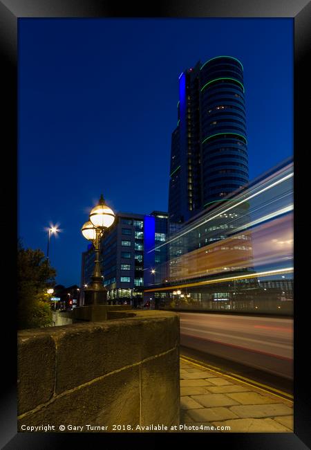 Bridgewater Place Blue Hour Framed Print by Gary Turner