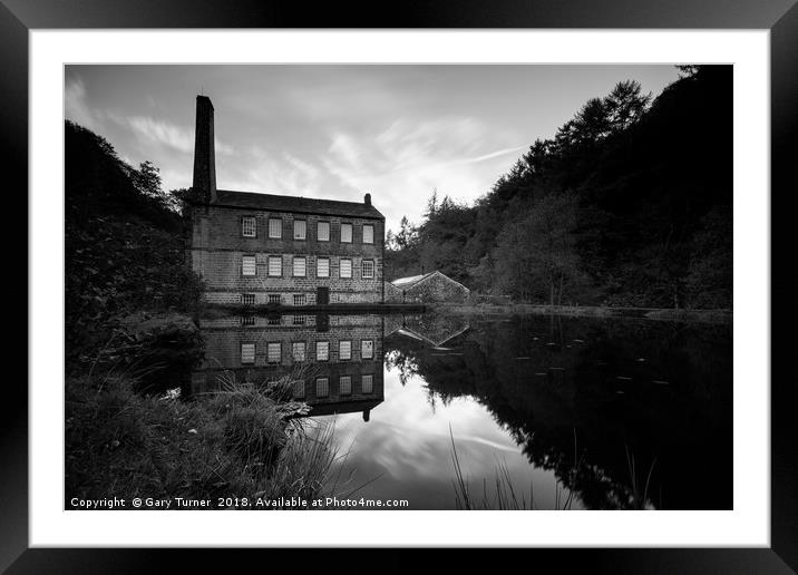 Gibson Mill Black and White Framed Mounted Print by Gary Turner