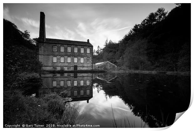 Gibson Mill Black and White Print by Gary Turner
