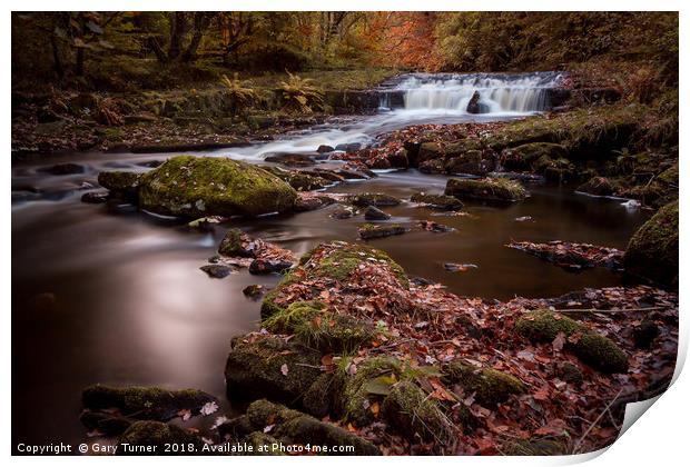 Hebden Water Falls Print by Gary Turner