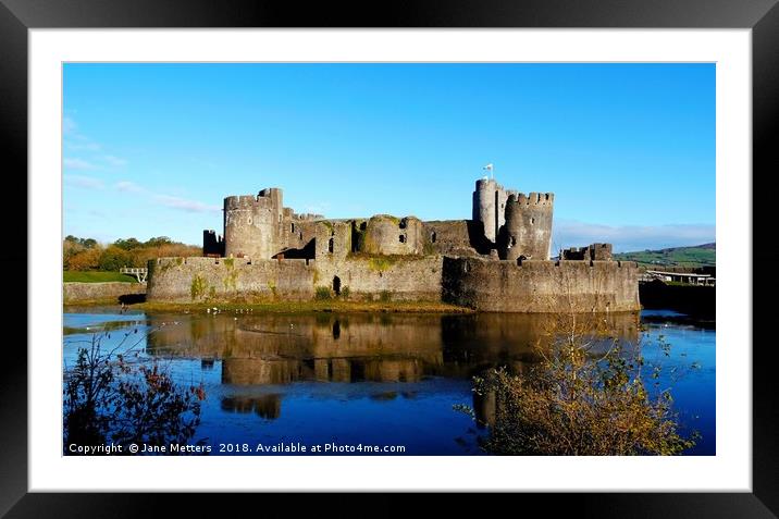           Caerphilly Castle                      Framed Mounted Print by Jane Metters