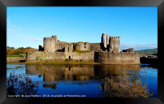           Caerphilly Castle                      Framed Print by Jane Metters