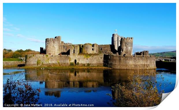           Caerphilly Castle                      Print by Jane Metters