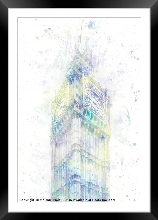 Modern Art ELIZABETH TOWER | jazzy watercolor Framed Mounted Print by Melanie Viola