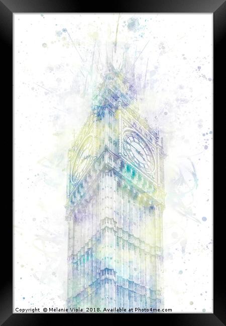 Modern Art ELIZABETH TOWER | jazzy watercolor Framed Print by Melanie Viola