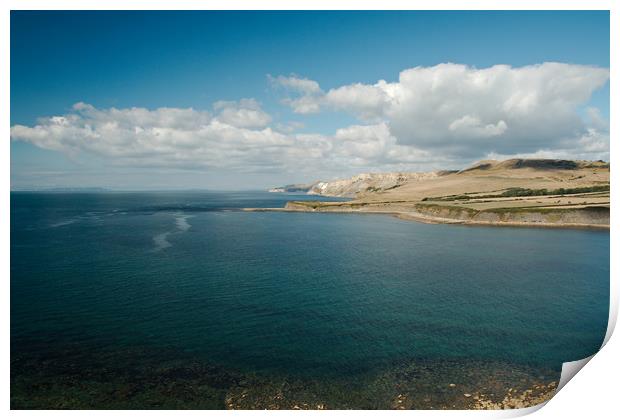 A sunny Kimmeridge Bay Print by Simon J Beer