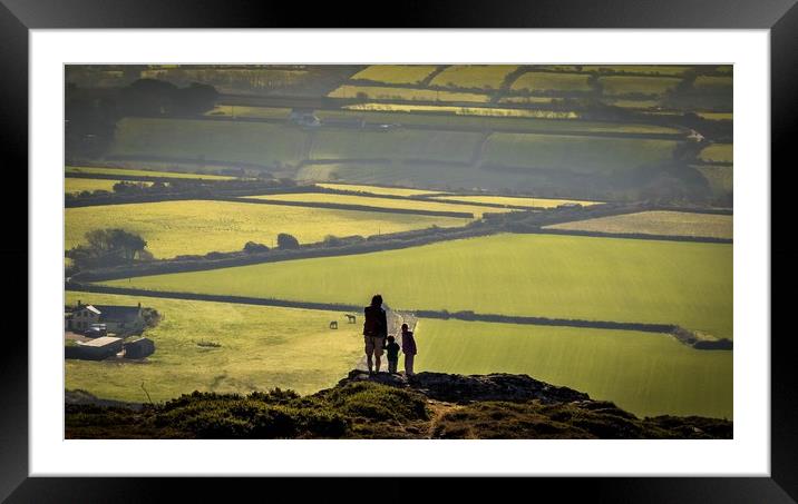 On St Agnes Beacon Framed Mounted Print by Mike Lanning