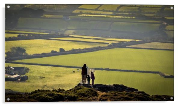 On St Agnes Beacon Acrylic by Mike Lanning