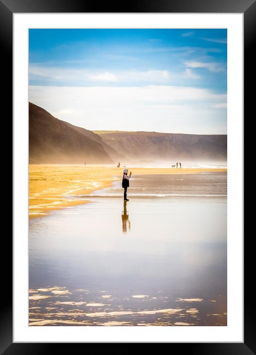 Young Photographer at Chapel Porth Framed Mounted Print by Mike Lanning