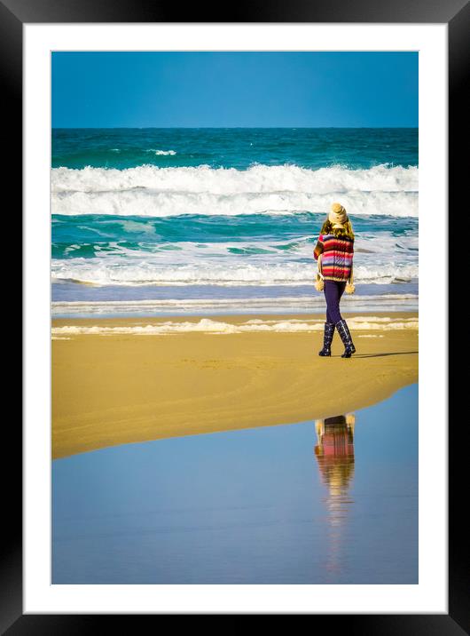Sea, Sand and Reflection Framed Mounted Print by Mike Lanning