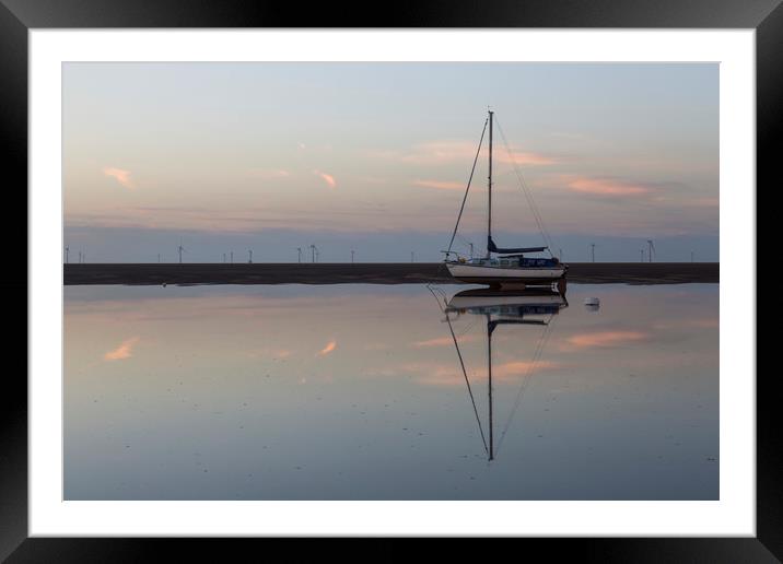 Meols Tidal Reflection Framed Mounted Print by David Chennell