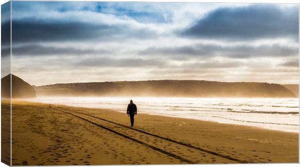The Lone Walker Canvas Print by Mike Lanning