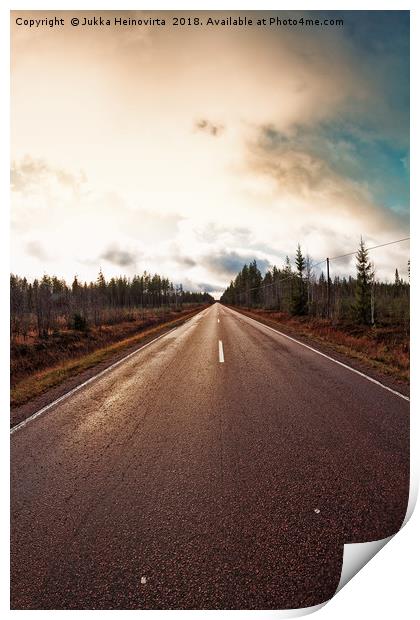 Road Under The Dramatic Sky Print by Jukka Heinovirta
