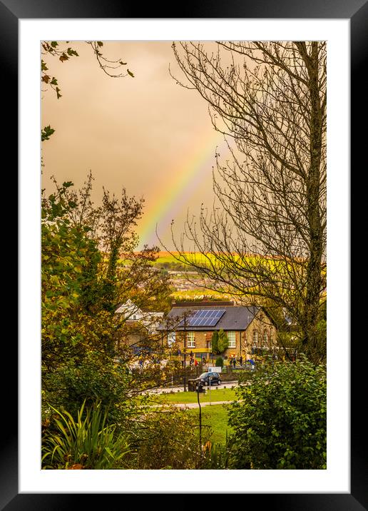Rainbow Through The Trees Framed Mounted Print by Steve Purnell