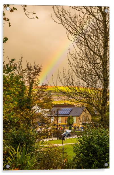 Rainbow Through The Trees Acrylic by Steve Purnell