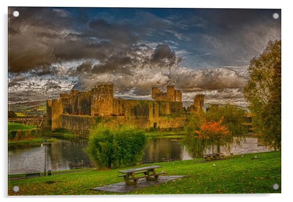 An Autumnal Castle Acrylic by Steve Purnell